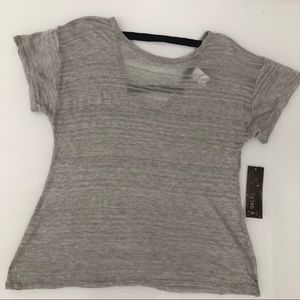 Sheer Gray Short Sleeve Top
